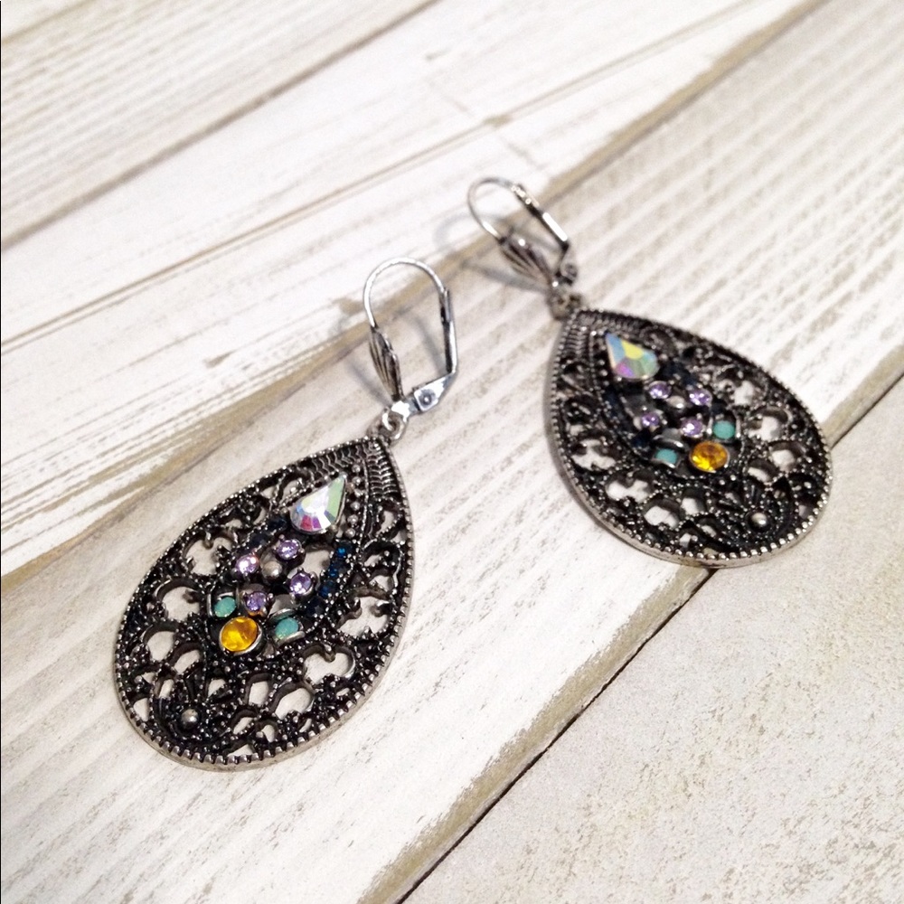 Vintage style chandelier statement earrings